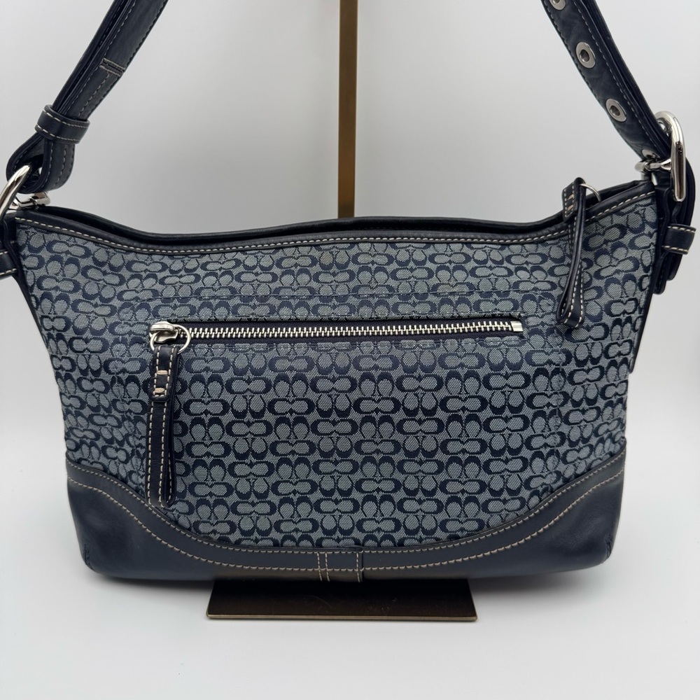 Authentic Coach Demi Y2K Signature Micro C Navy Blue Shoulder Crossbody